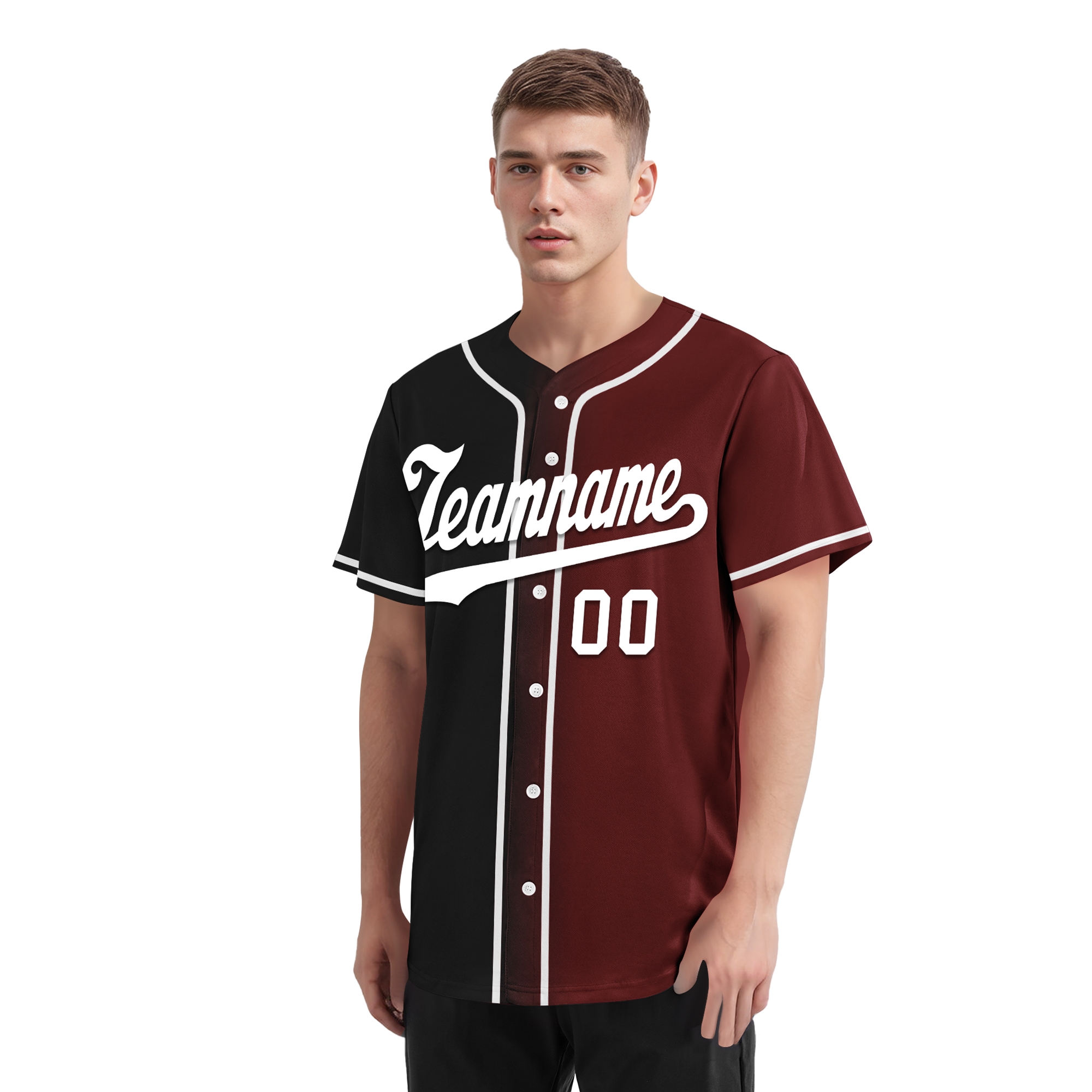 Custom Black Red Gradient Fashion Personalized Authentic Baseball Jersey BSBJ01-D0a7aae