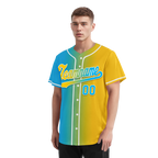 Custom Blue Yellow Gradient Fashion Personalized Authentic Baseball Jersey BSBJ01-D0a709b