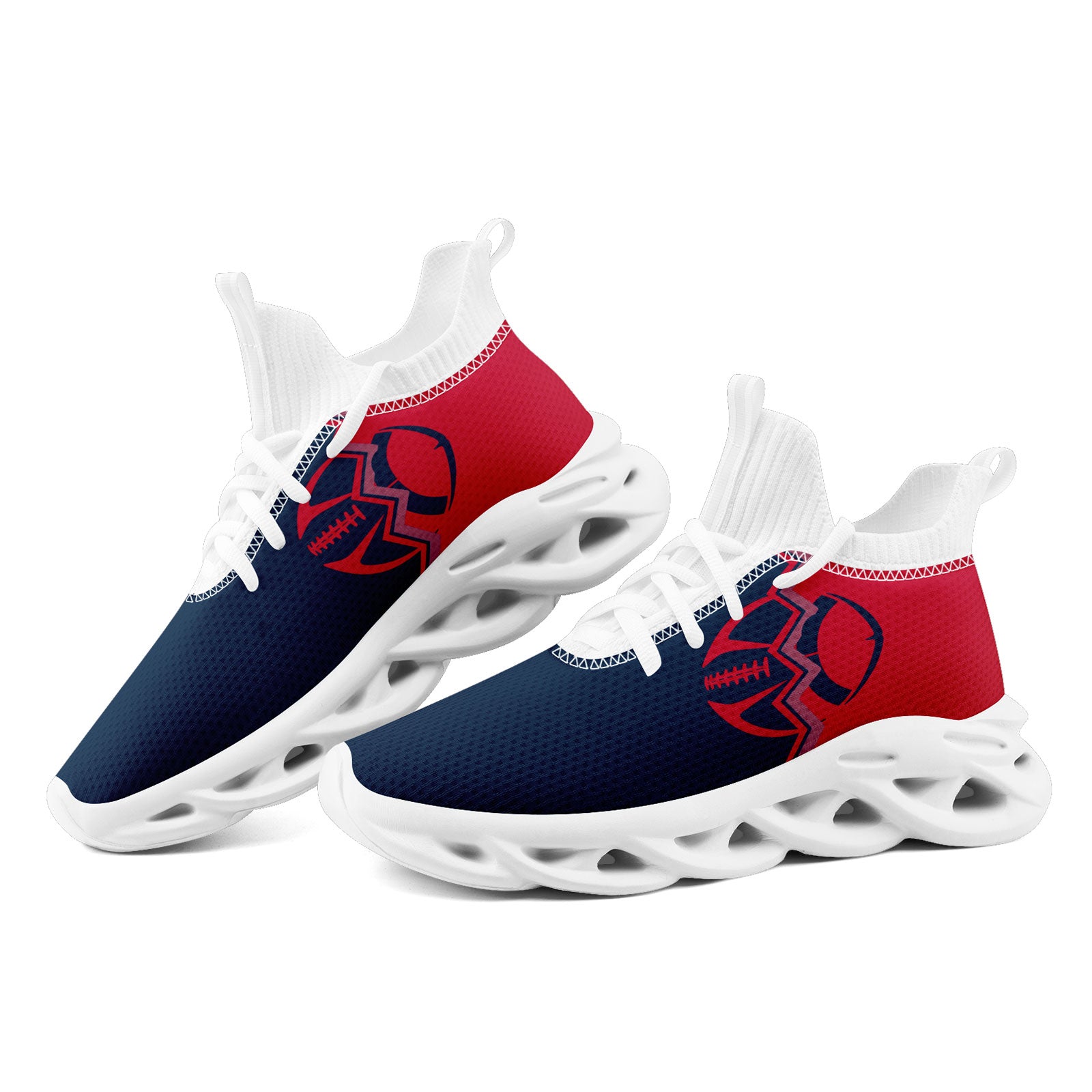 Custom Red Blue Massachusetts MaxSoul Shoes and Hat Combo Offer Personalized Combo ZH-D028017-29