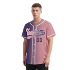 Custom Purple Pink Gradient Fashion Personalized Authentic Baseball Jersey BSBJ01-D0a7a0e
