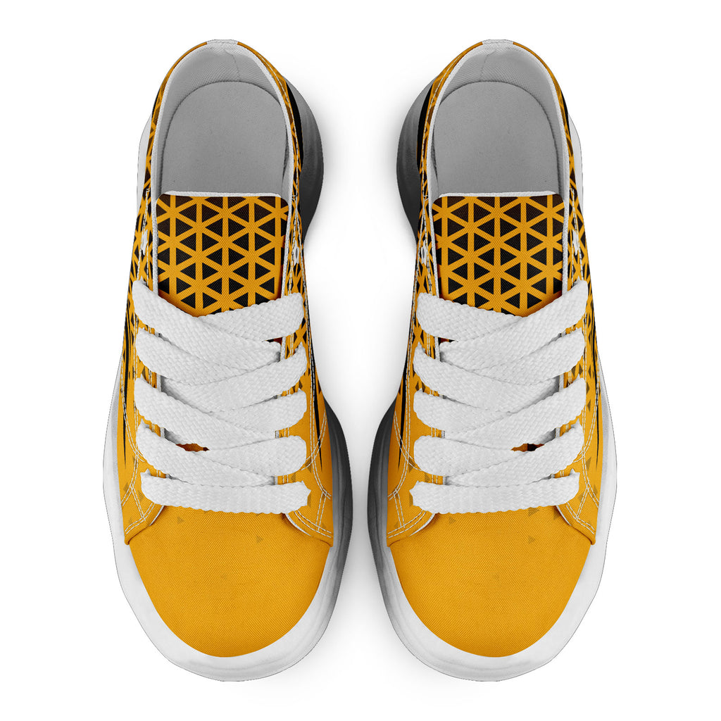 Custom Yellow Black Pennsylvania Football Jersey and Sports Shoes Combo Offer Personalized Combo ZH-D023031-30
