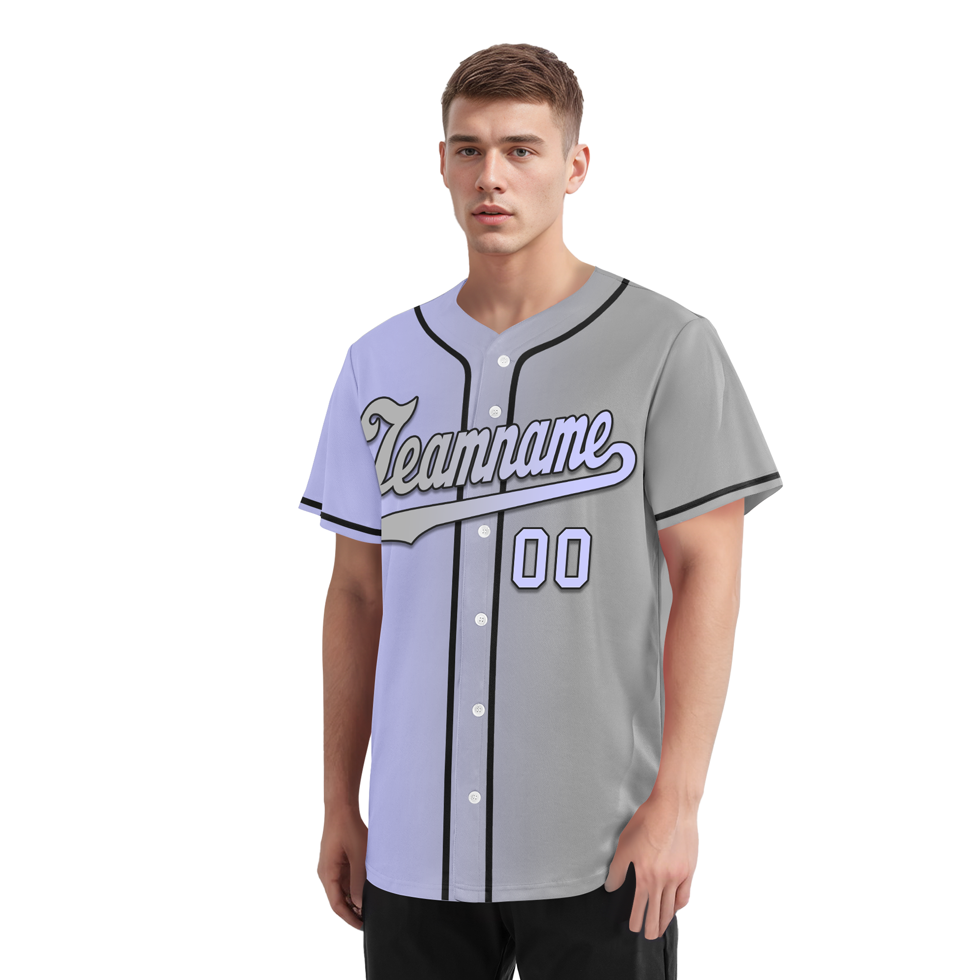 Custom Purple Grey Gradient Fashion Personalized Authentic Baseball Jersey BSBJ01-D0a7a0f