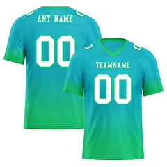 Custom Turquoise Mint Green Fade Fashion Personalized Authentic Football Jersey FBJ02-D06081