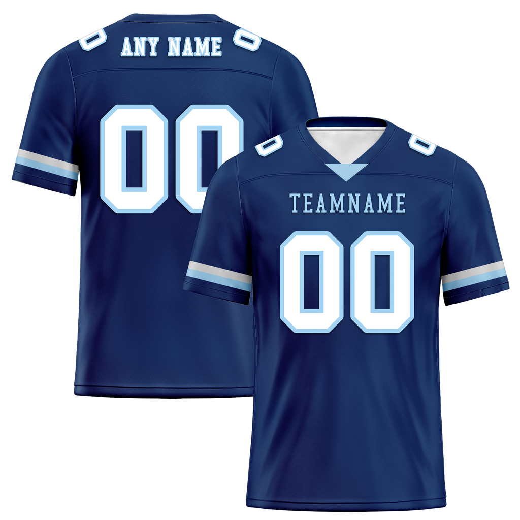 Custom Blue Classic Style Personalized Authentic Football Jersey FBJ02-bd0a70a7