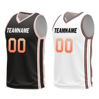 Custom Black White Classic Style Reversible Basketball Uniform Personalized COOLMAX BBJR-D017028