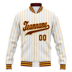 Custom White Yellow Stripe Fashion Jacket Bomber Full-Snap Varsity Letterman Personalized Jacket FZ005-D020219-14