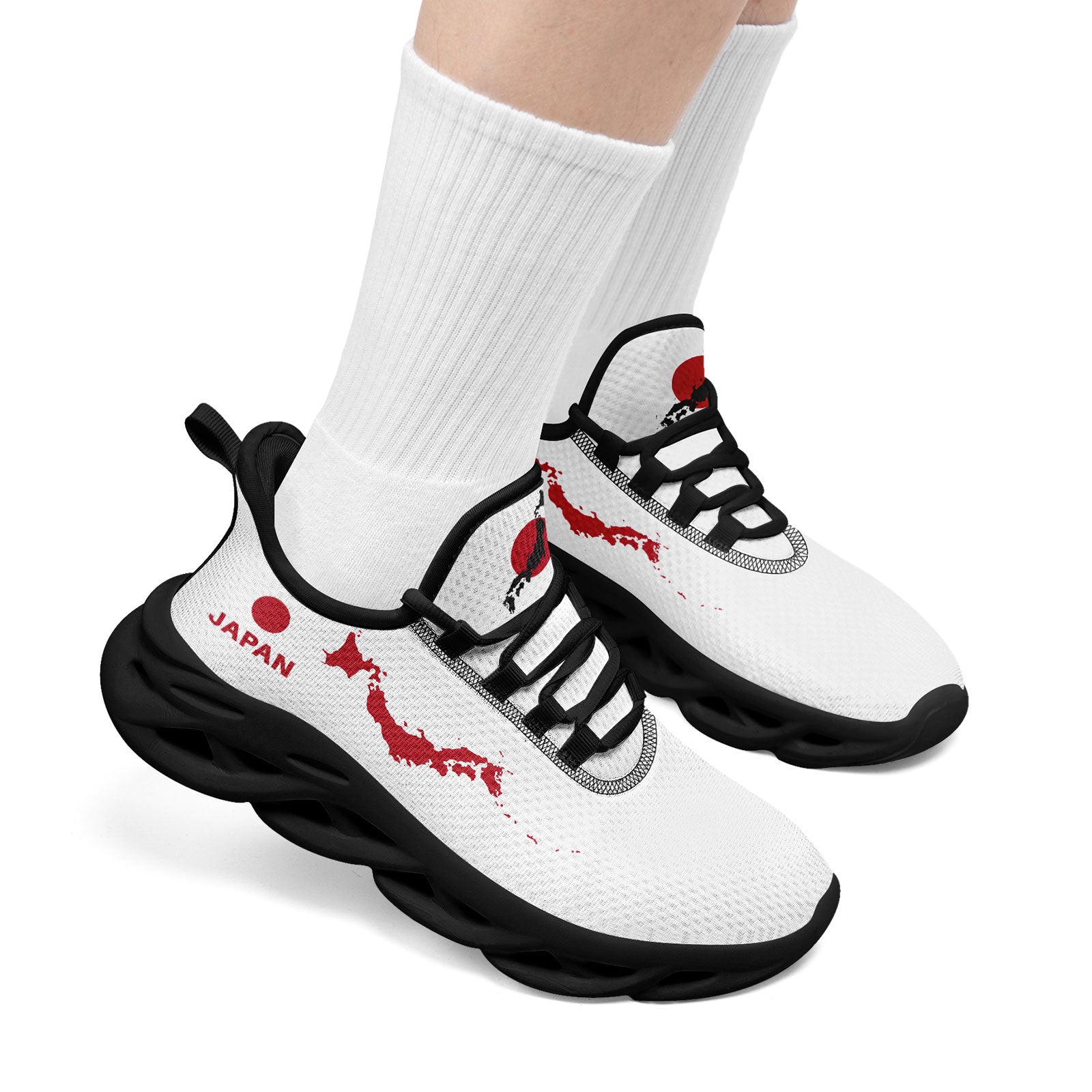 Custom Japan 2026 World Cup Sneakers DIY Country Flag Running Shoes Lightweight Sport Shoes Gift for Football Fans Personalized Team Name and Logo FN003-F025044-8