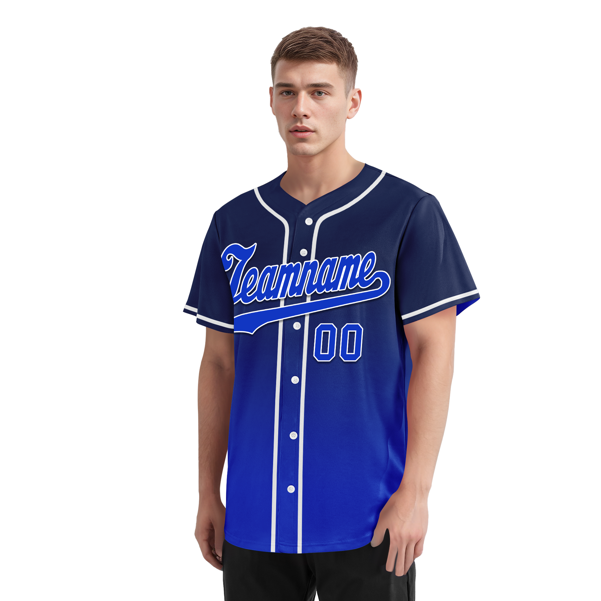 Custom Blue Fade Fashion Personalized Authentic Baseball Jersey BSBJ01-D0a70ed