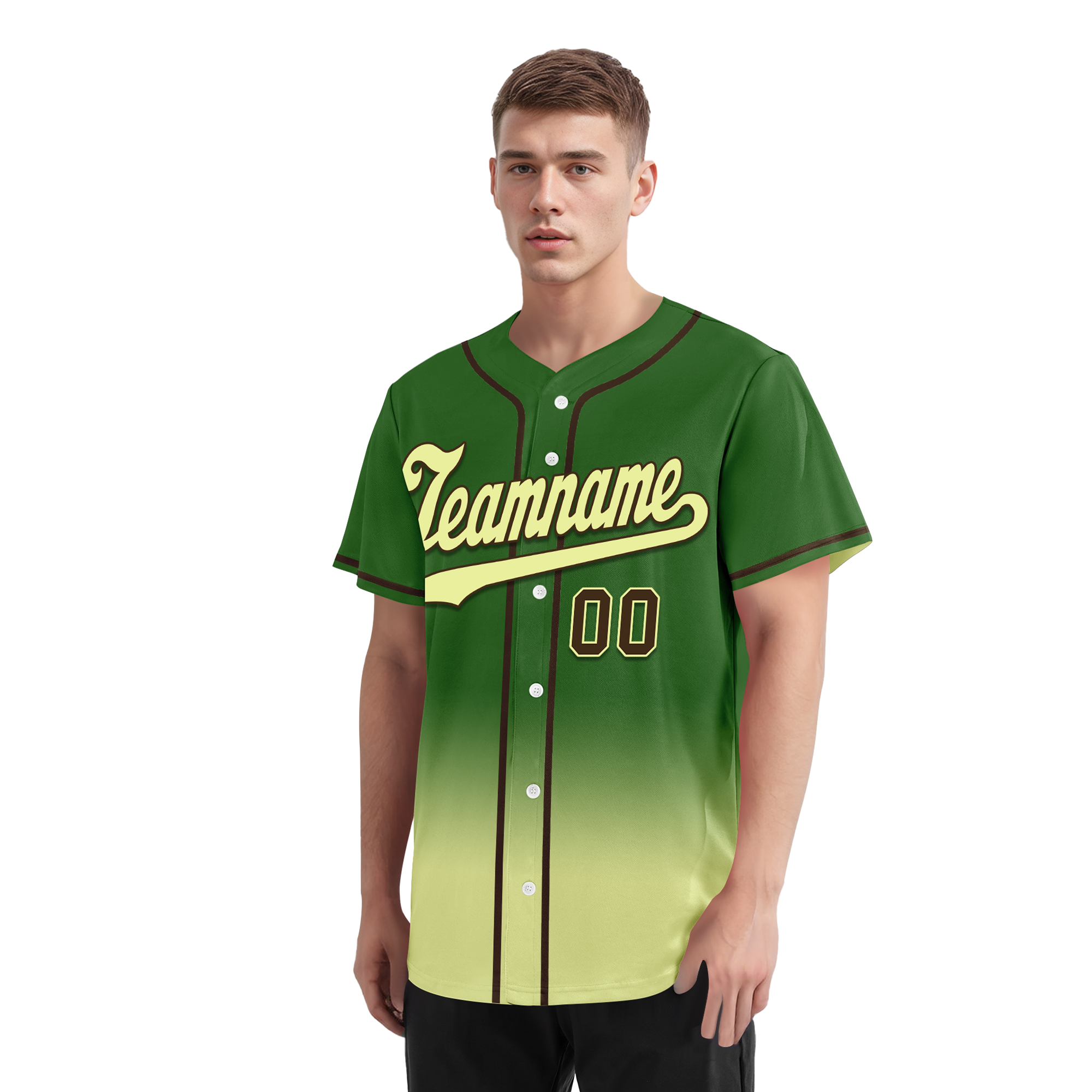 Custom Green Fade Fashion Personalized Authentic Baseball Jersey BSBJ01-D0a70f7