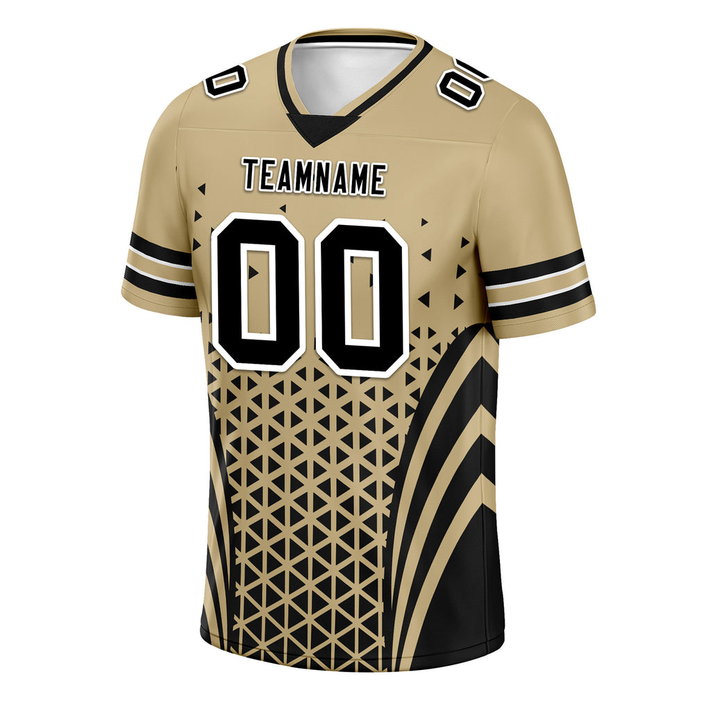Custom Beige Black Louisiana Personalized Authentic Football Jersey FBJ02-D023033-19