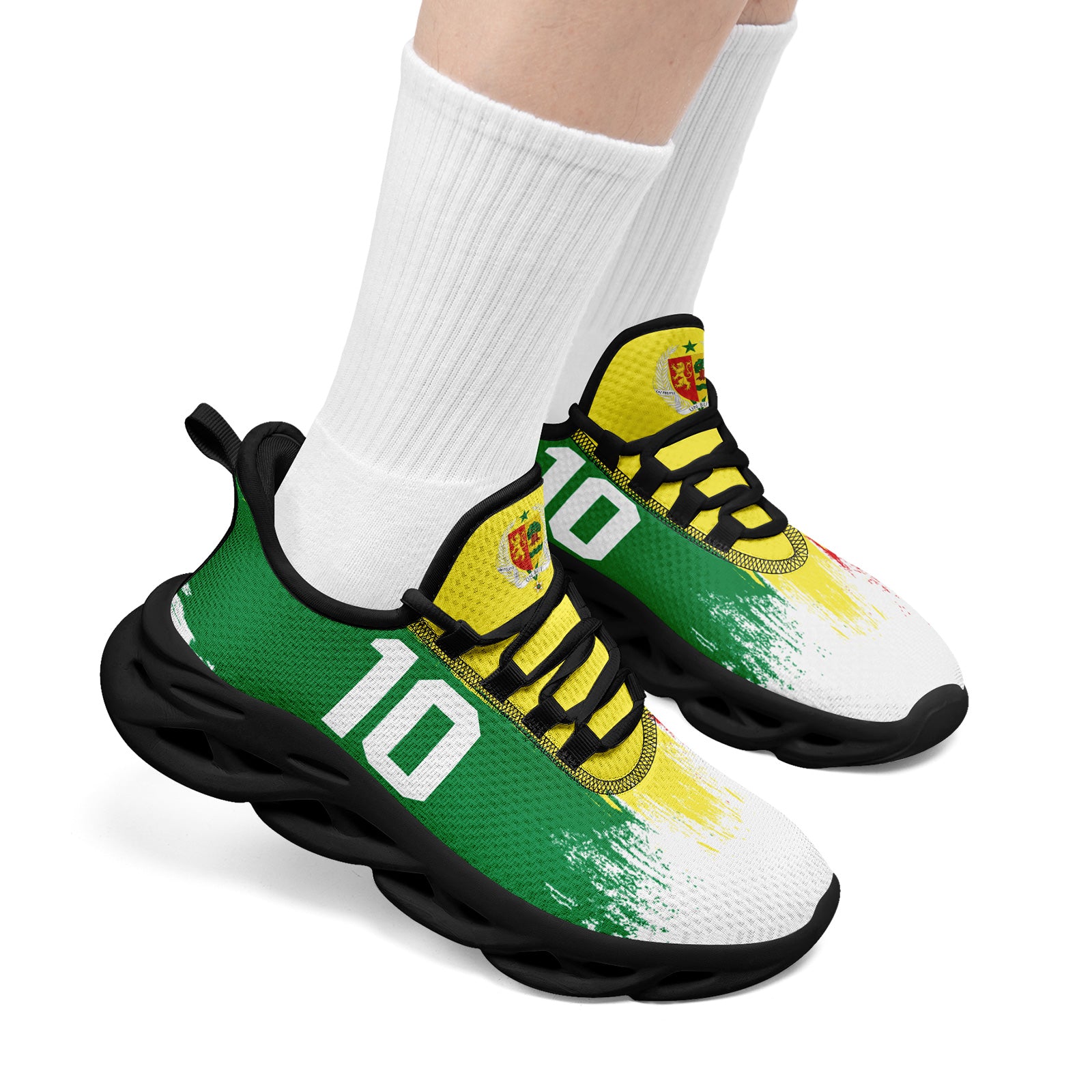 Custom Senegal 2026 World Cup Sneakers DIY Country Flag Running Shoes Lightweight Sport Shoes Gift for Football Fans Personalized Team Name and Logo FN003-F009094-2