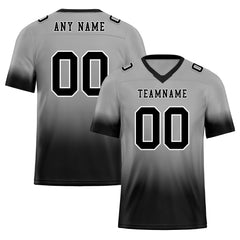 Custom Gray Black Fade Fashion Personalized Authentic Football Jersey FBJ02-D06103