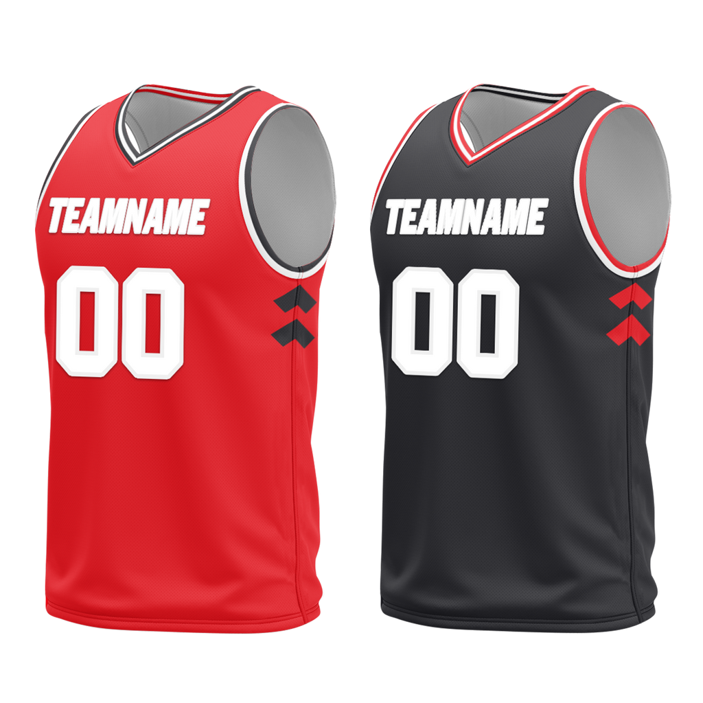 Custom Red Black Classic Style Reversible Basketball Uniform Personalized Ordinary BBJR-D017025