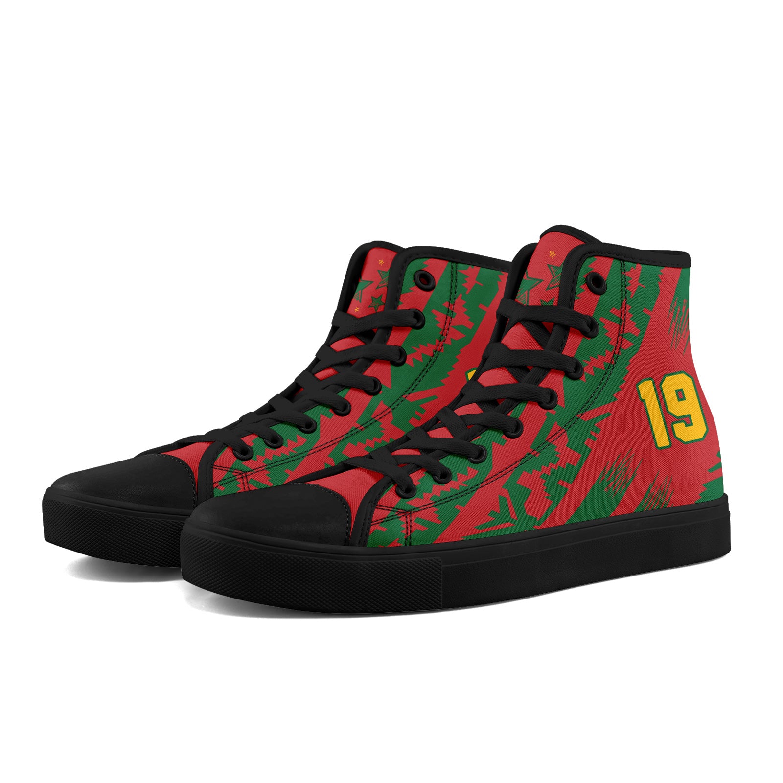 Custom Morocco 2026 World Cup Sneakers DIY Country Flag Running Shoes Lightweight Sport Shoes Gift for Football Fans Personalized Team Name and Logo FN024-F009121-8
