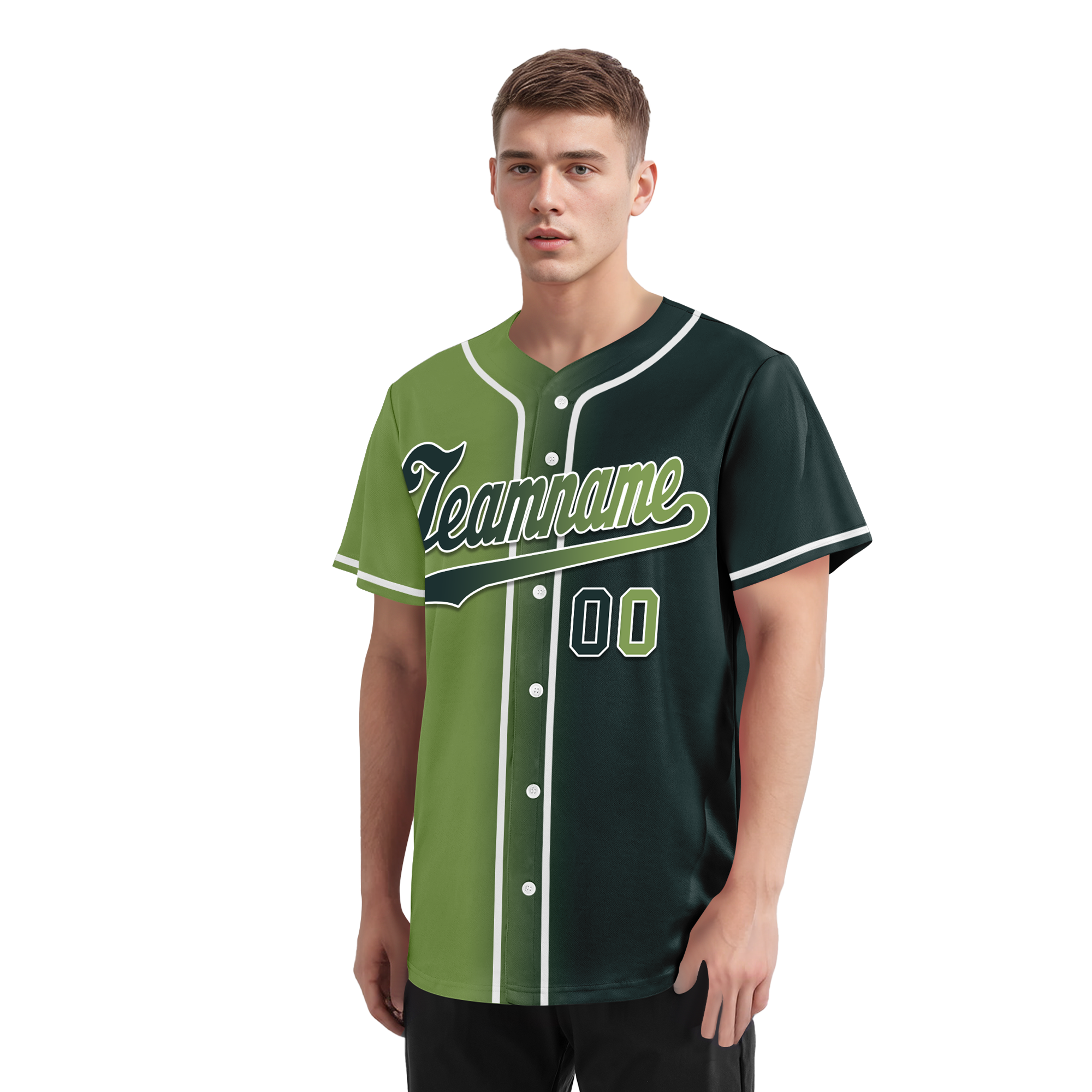 Custom Green Gradient Fashion Personalized Authentic Baseball Jersey BSBJ01-D0a708c
