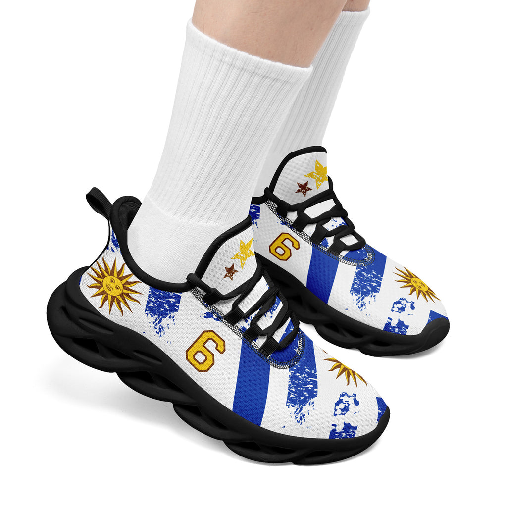 Custom Uruguay 2026 World Cup Sneakers DIY Country Flag Running Shoes Lightweight Sport Shoes Gift for Football Fans Personalized Team Name and Logo FN003-F009122-6