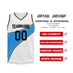 Custom White Blue City Edition Personalized Sports Uniform Authentic Basketball Jersey BBJ01-D06101-1