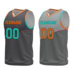 Custom Gray Classic Style Reversible Basketball Uniform Personalized COOLMAX BBJR-D017024
