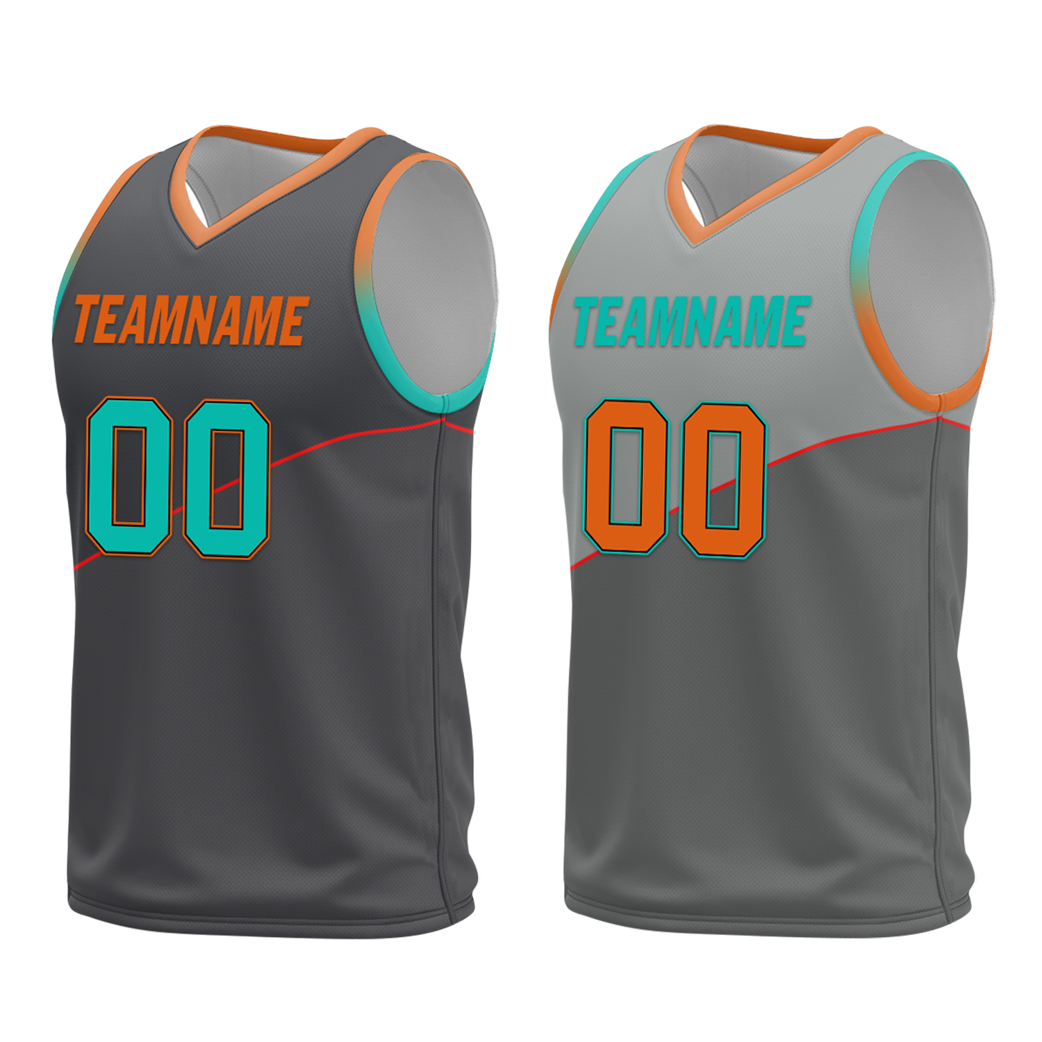 Custom Gray Classic Style Reversible Basketball Uniform Personalized COOLMAX BBJR-D017024