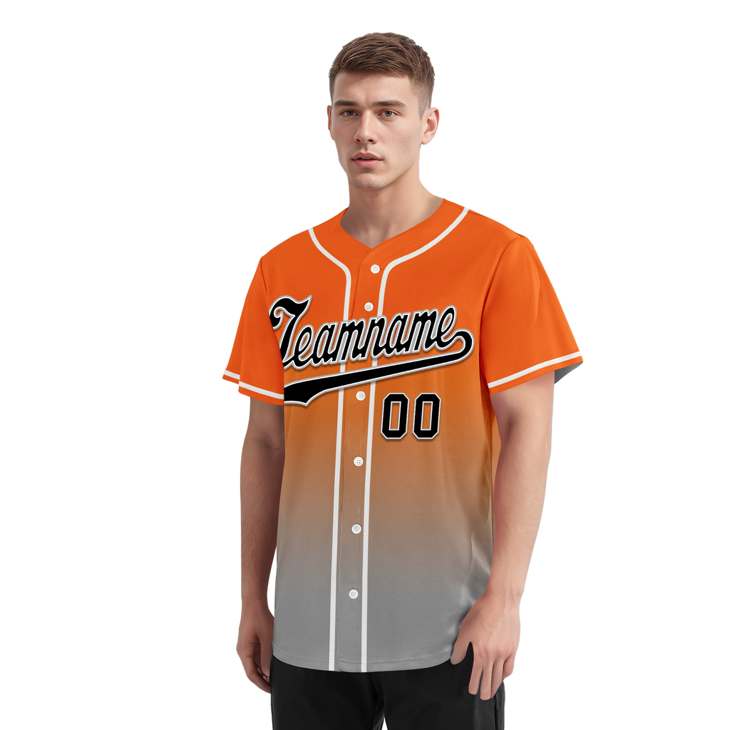 Custom Orange Grey Fade Fashion Personalized Authentic Baseball Jersey BSBJ01-D0a70ec