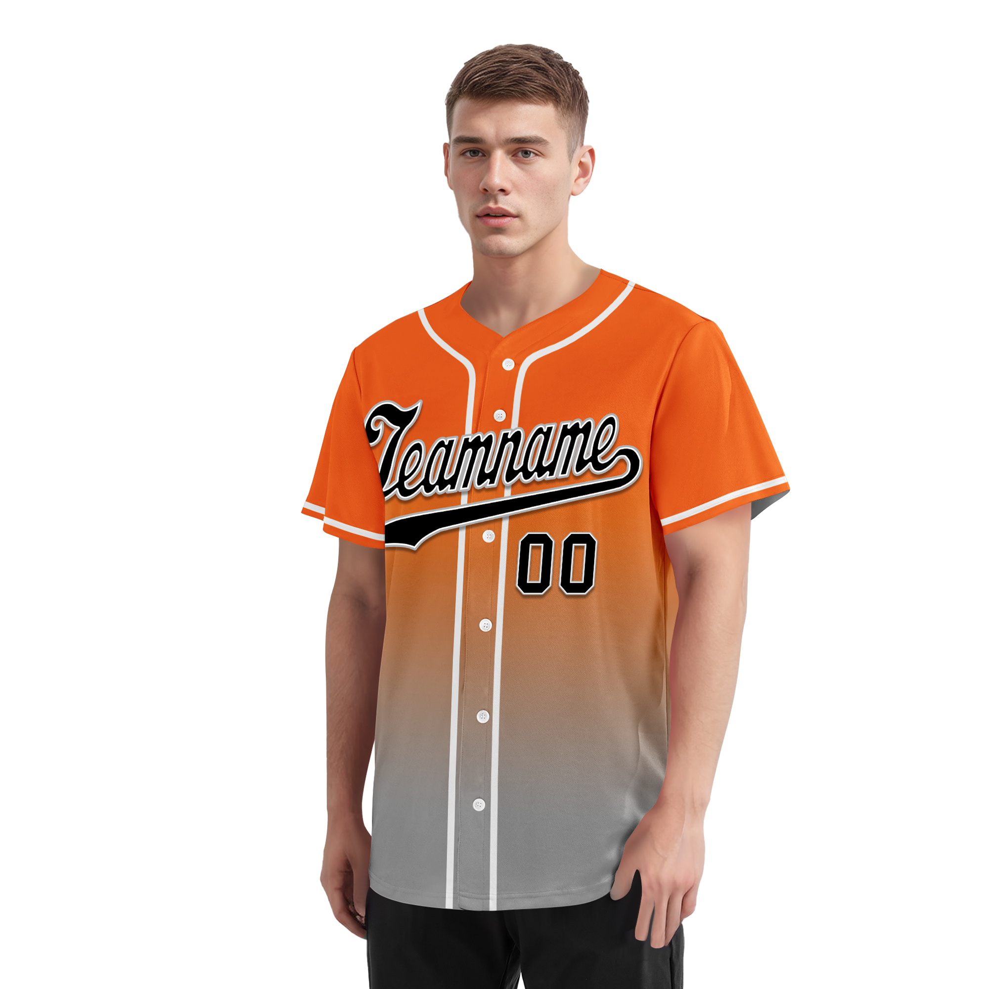 Custom Orange Grey Fade Fashion Personalized Authentic Baseball Jersey BSBJ01-D0a70ec
