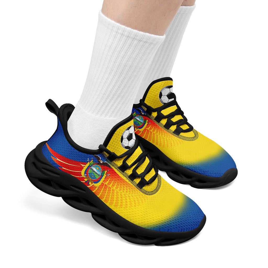 Custom Ecuador 2026 World Cup Sneakers DIY Country Flag Running Shoes Lightweight Sport Shoes Gift for Football Fans Personalized Team Name and Logo FN003-F009077-2