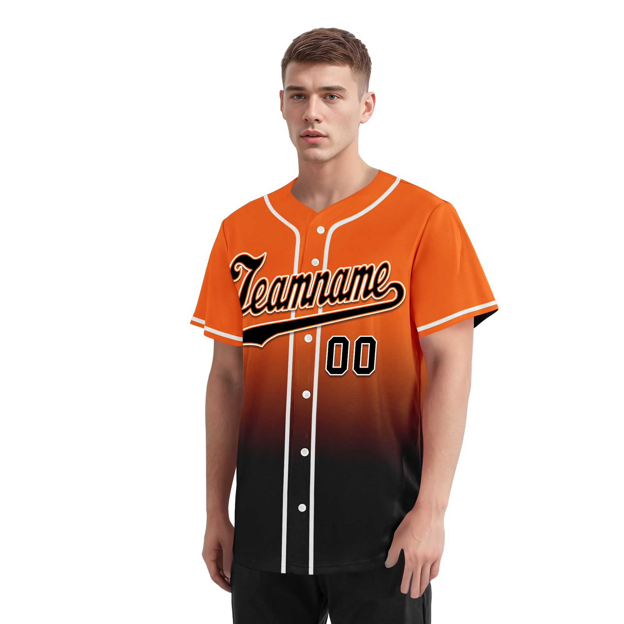 Custom Orange Black Fade Fashion Personalized Authentic Baseball Jersey BSBJ01-D0a70c7