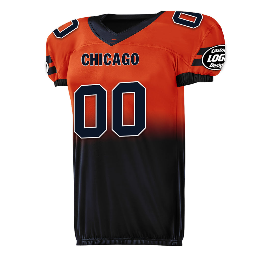 Custom Orange Blue Fade Fashion Chicago High-Performance American Football Jersey FBJ06-D020252-7