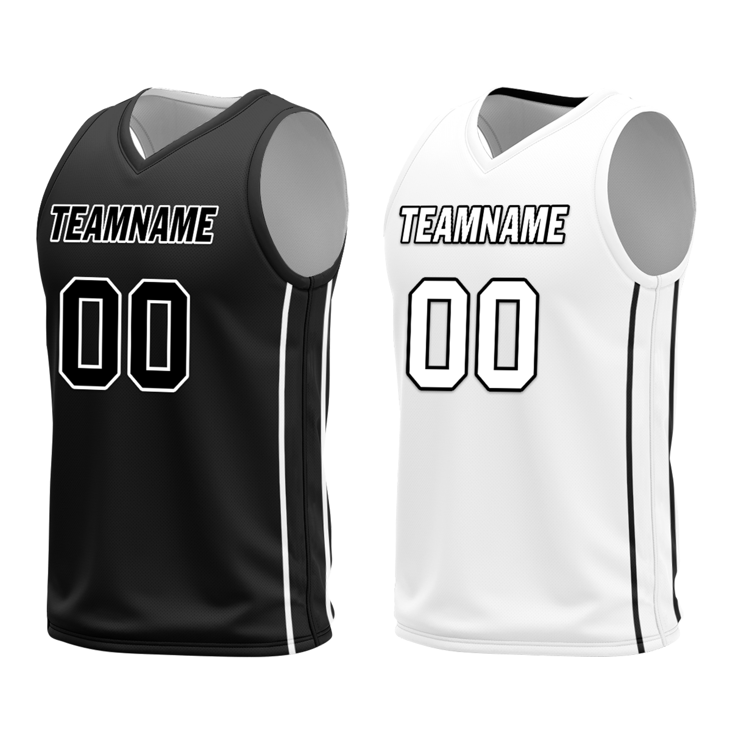 Custom Black White Classic Style Reversible Basketball Uniform Personalized COOLMAX BBJR-D017007