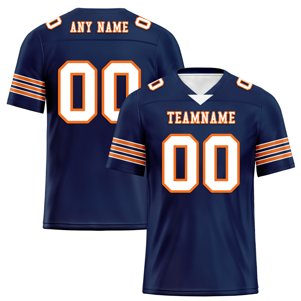 Custom Blue White Classic Style Personalized Authentic Football Jersey FBJ02-bd0a700d