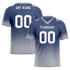 Custom Gray Blue Fade Fashion Personalized Authentic Football Jersey FBJ02-D06109