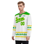 Custom Four-leaf clover Personalized Hockey Jersey HCKJ01-E0615-9