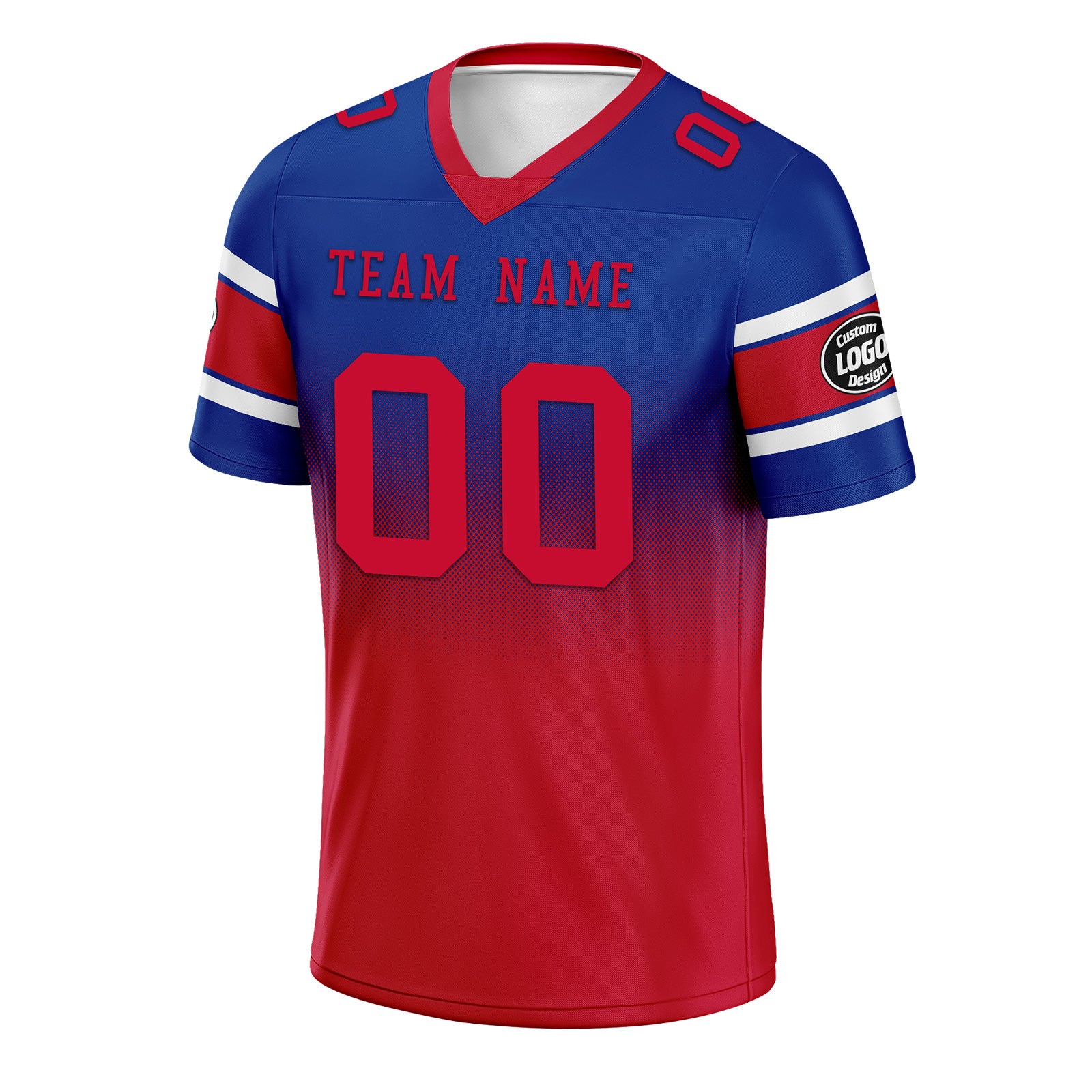 Custom Red Blue Buffalo Personalized Authentic Football Jersey FBJ02-D020249-4