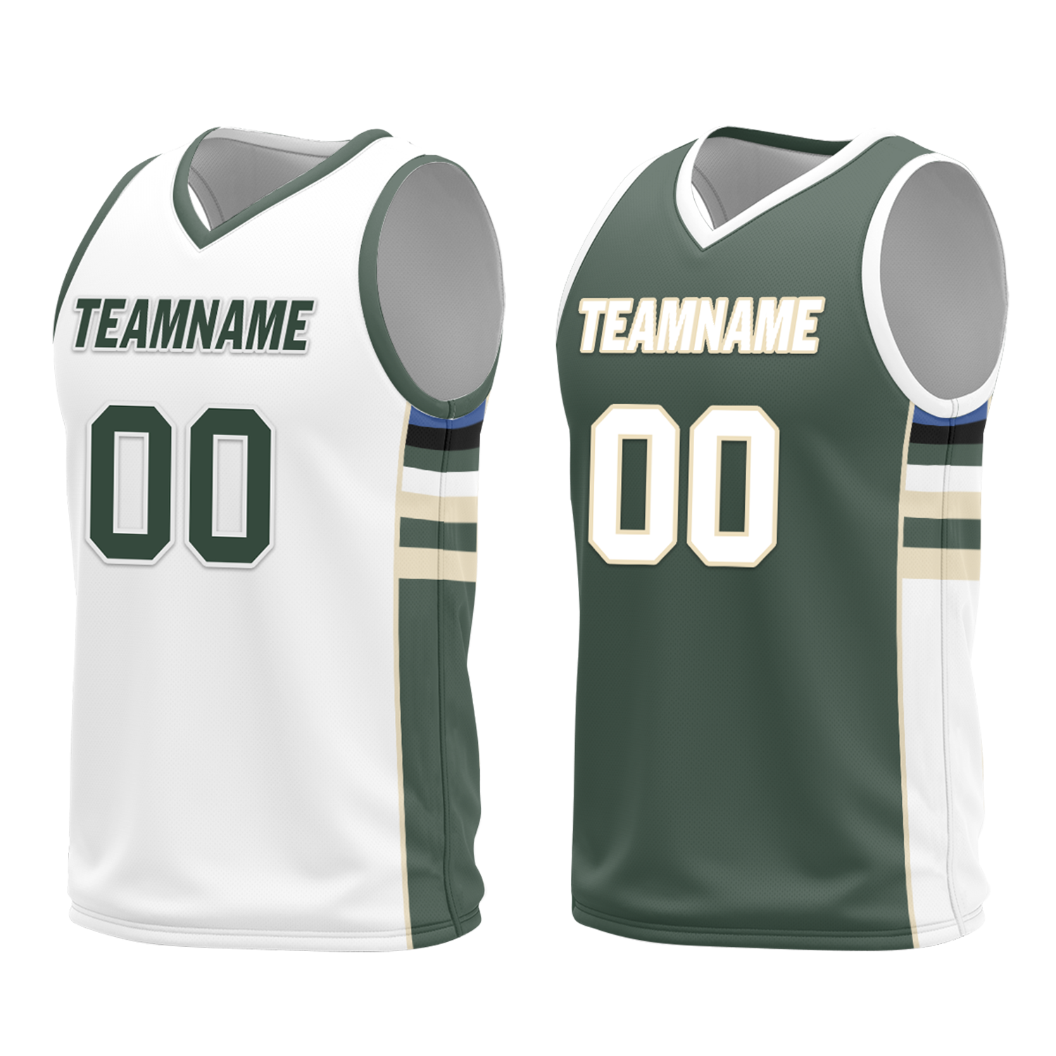 Custom White Green Classic Style Reversible Basketball Uniform Personalized Ordinary BBJR-D017010