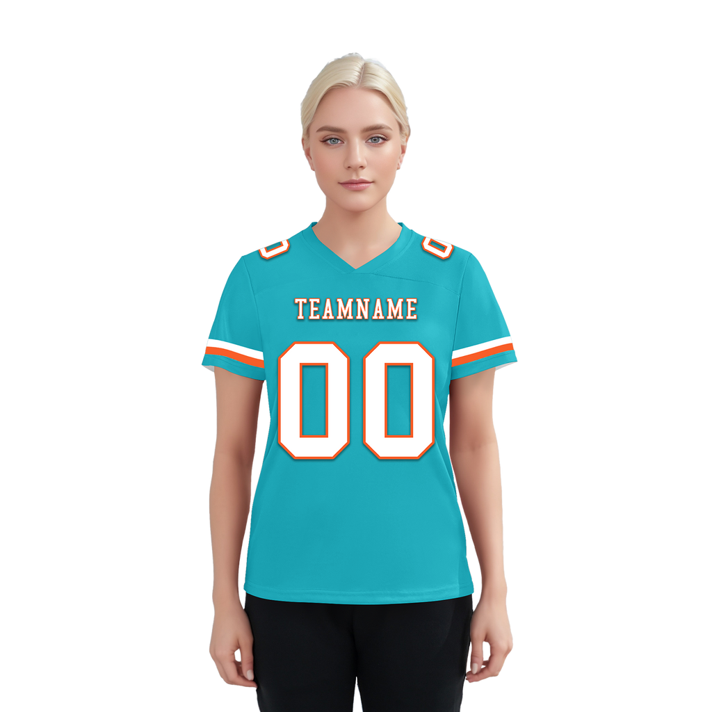 Custom Cyan Classic Style Personalized Authentic Football Jersey FBJ02-bd0a70ba