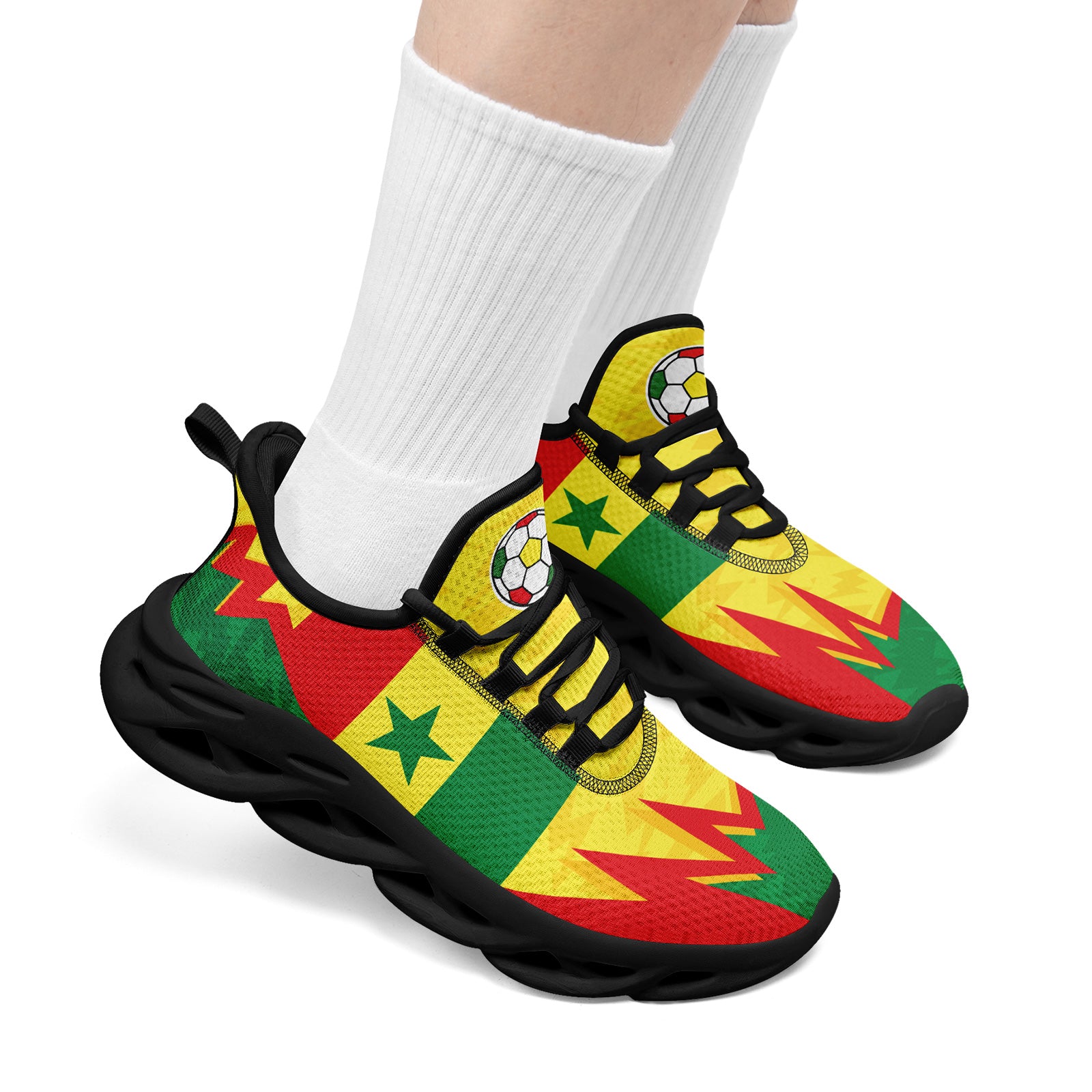 Custom Senegal 2026 World Cup Sneakers DIY Country Flag Running Shoes Lightweight Sport Shoes Gift for Football Fans Personalized Team Name and Logo FN003-F009094-4