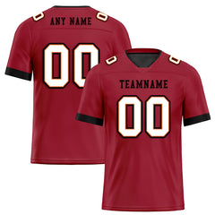 Custom Red Black White Tampa Bay Personalized Authentic Football Jersey FBJ02-E0601-8