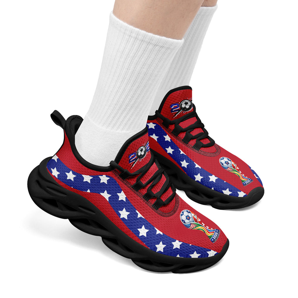 Custom United States 2026 World Cup Sneakers DIY Country Flag Running Shoes Lightweight Sport Shoes Gift for Football Fans Personalized Team Name and Logo FN003-F028035-1