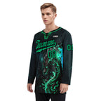 Custom Dark gray Green Gothic Personalized Hockey Jersey HCKJ01-E0601-03