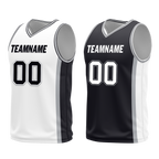 Custom White Black Classic Style Reversible Basketball Uniform Personalized Ordinary BBJR-D017051