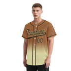 Custom Brown Yellow Fade Fashion Personalized Authentic Baseball Jersey BSBJ01-D0a70ff