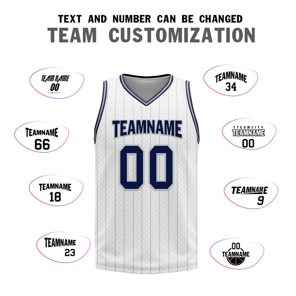 Custom White Dark Blue Black Orlando City Edition Personalized Reversible Basketball Set Sports Basketball Jersey BBJ01R-D0610-22