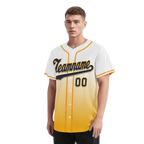 Custom White Yellow Fade Fashion Personalized Authentic Baseball Jersey BSBJ01-D0a70dc