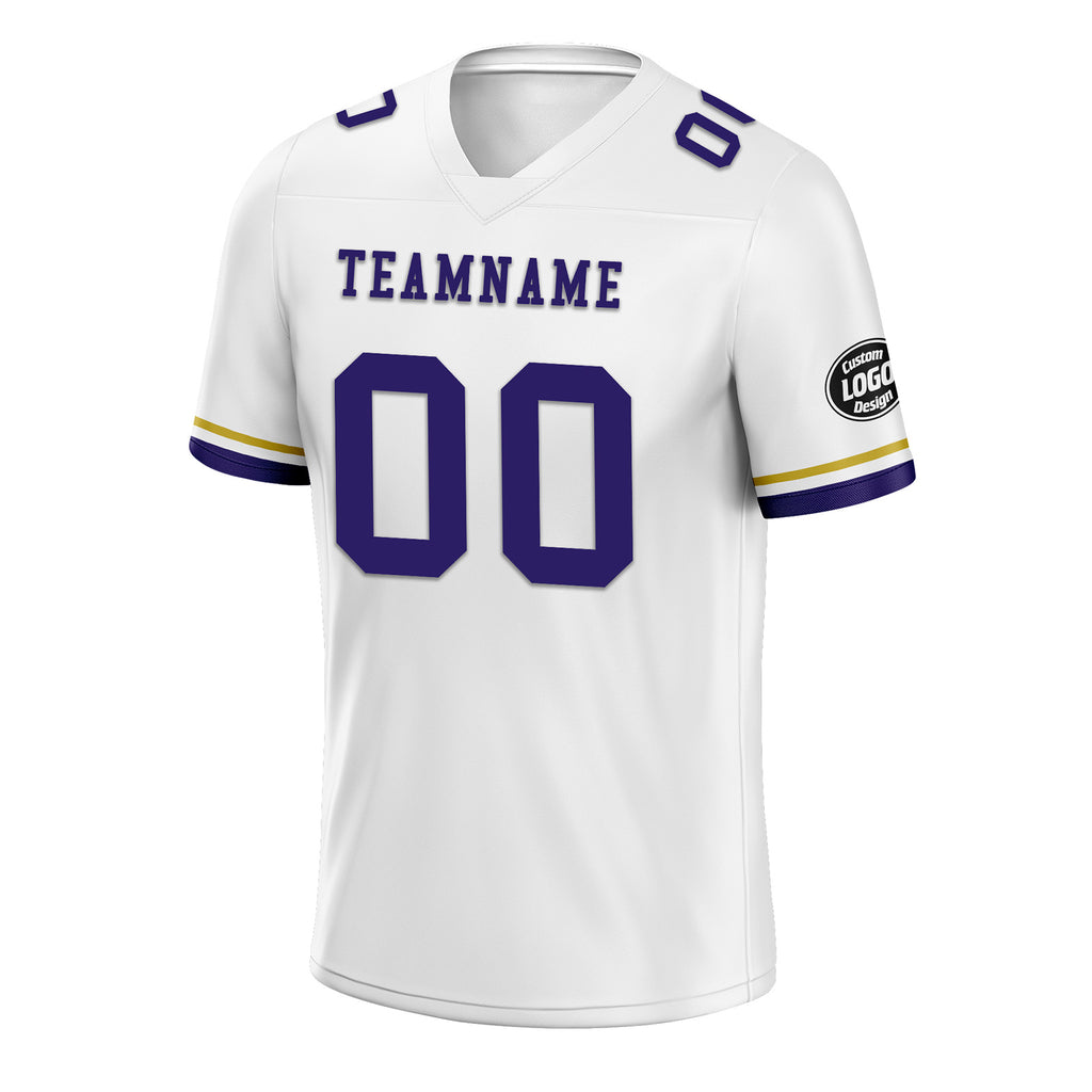 Custom White Baltimore Personalized Authentic Football Jersey FBJ02-D020263-2