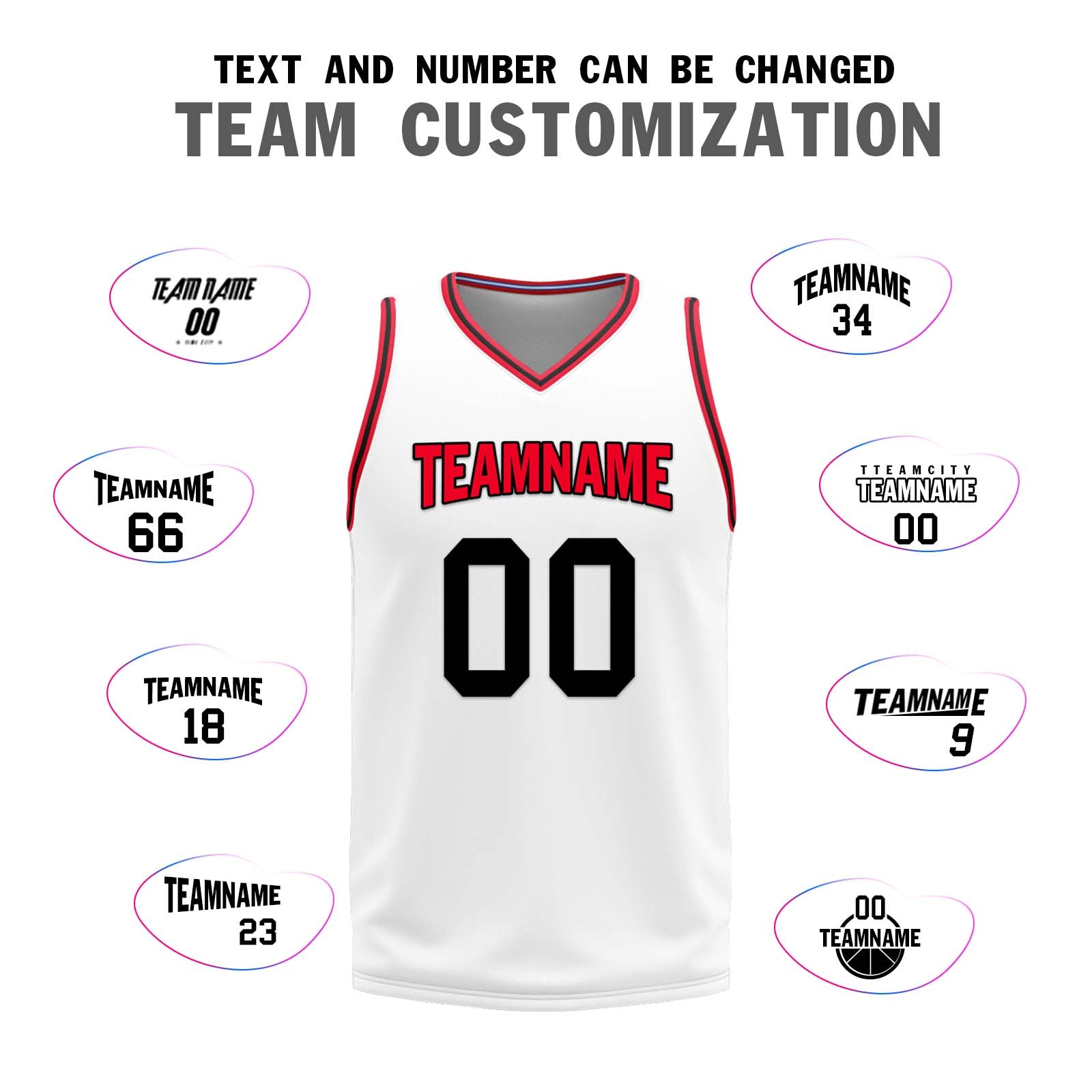 Custom Red White Black Houston City Edition Personalized Reversible Basketball Set Sports Basketball Jersey BBJ01R-D0610-11