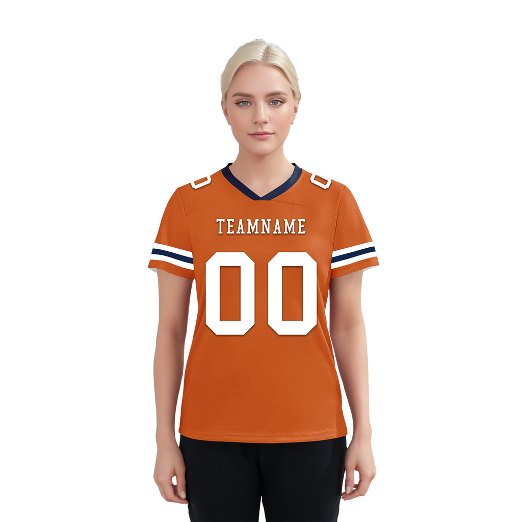 Custom Orange Classic Style Personalized Authentic Football Jersey FBJ02-bd0a70b8