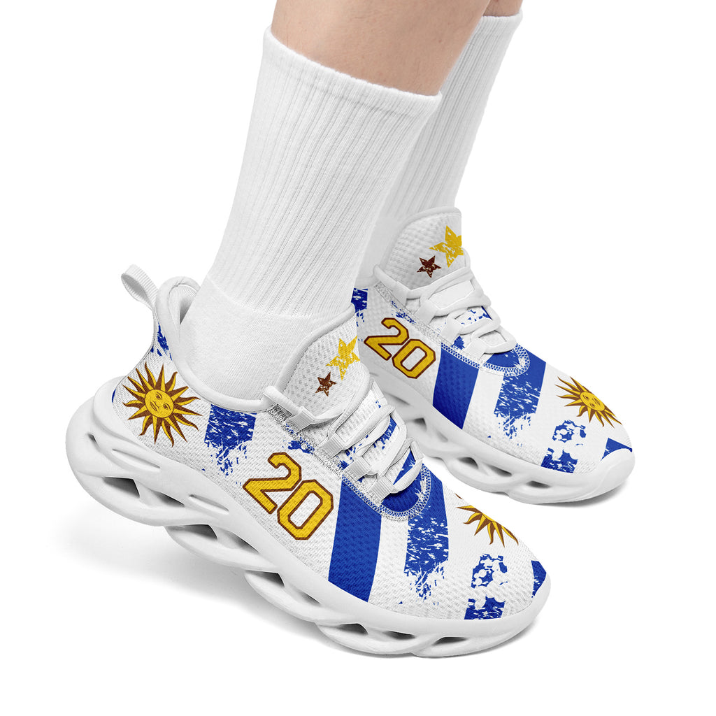 Custom Uruguay 2026 World Cup Sneakers DIY Country Flag Running Shoes Lightweight Sport Shoes Gift for Football Fans Personalized Team Name and Logo FN003-F009122-9