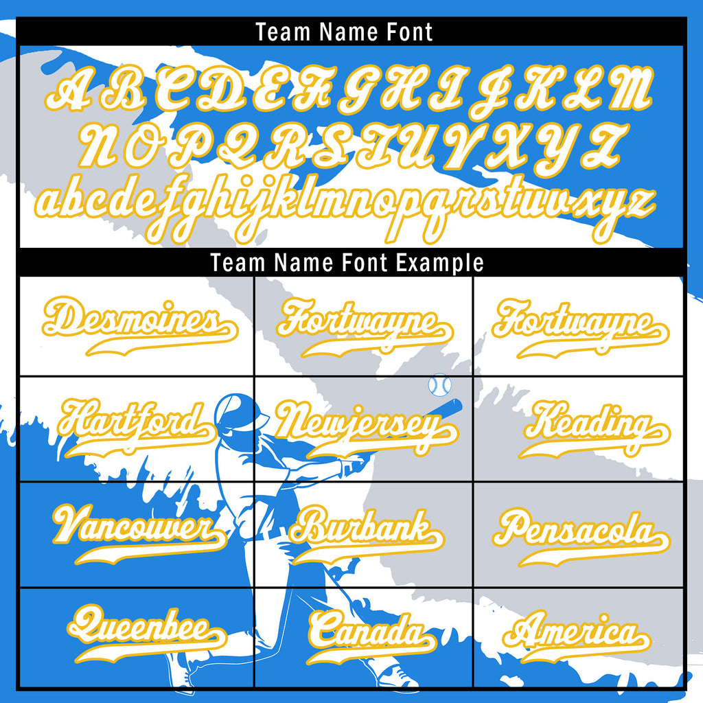 Custom Blue Gold Silver Nicaraguan Flag Personalized Authentic Baseball Jersey BSBJ01-E06022-9
