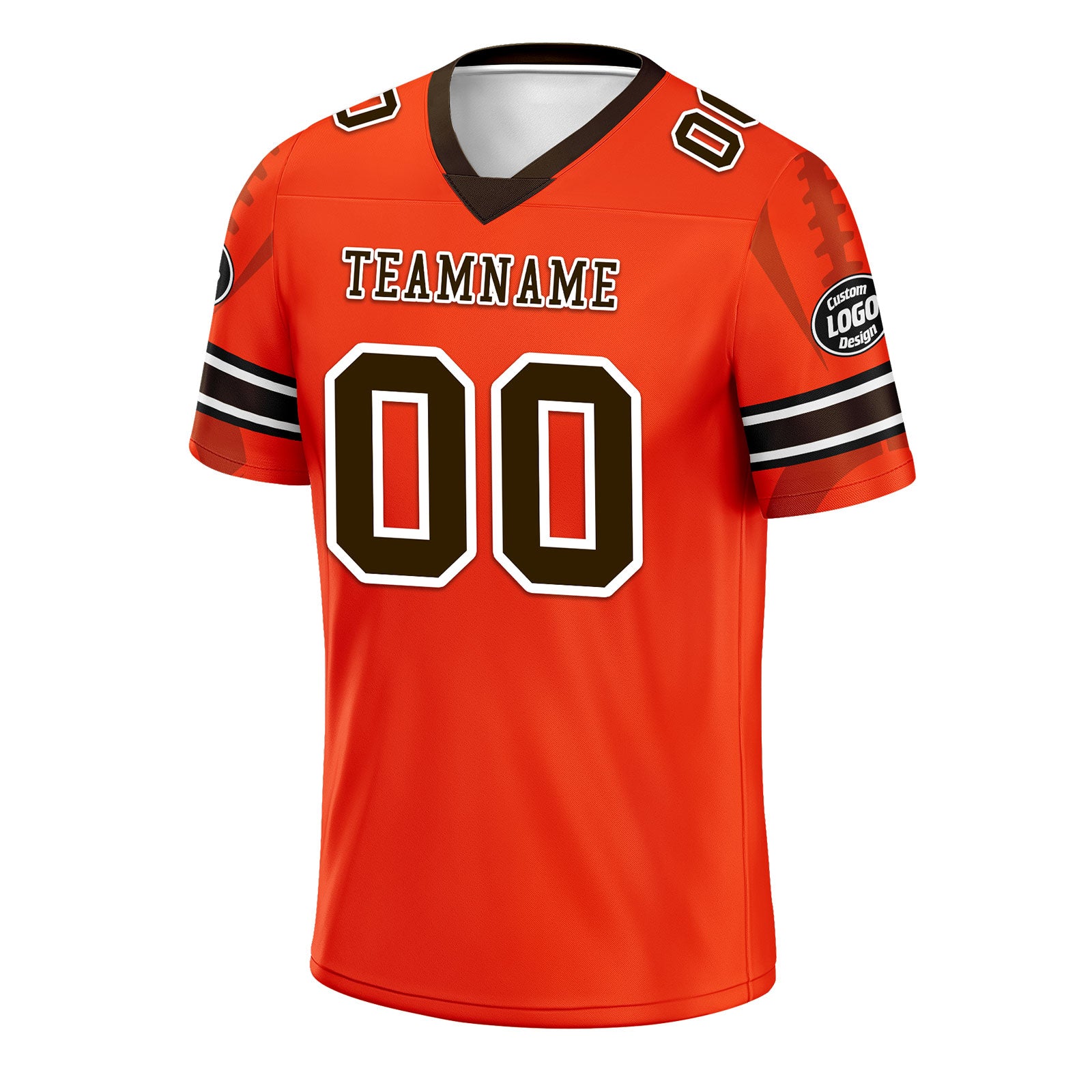 Custom Orange Cleveland Personalized Authentic Football Jersey FBJ02-D025033-11