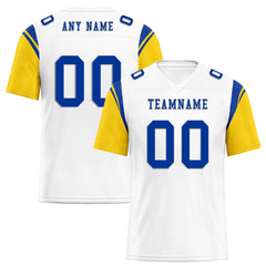 Custom White Yellow Blue Los Angeles Personalized Authentic Football Jersey FBJ02-E0601-9